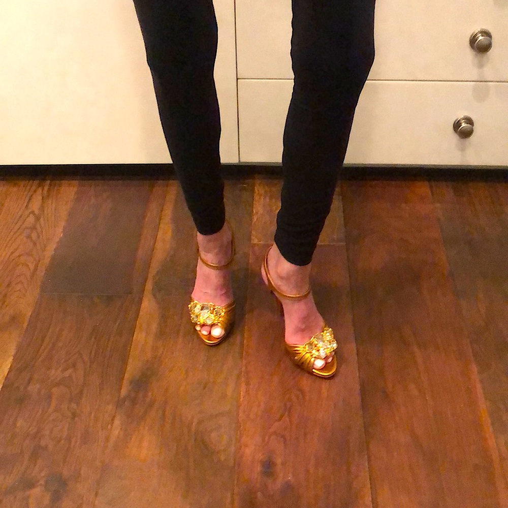 Miu Miu, Alba in rose gold size 35